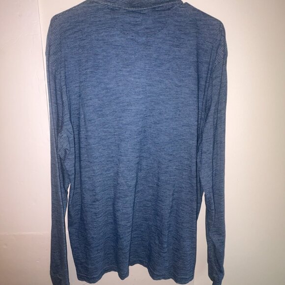 Peter Millar Solid Stretch Jersey Long Sleeve Polo Heathered Blue Knit Large - Picture 4 of 11